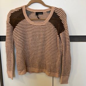 The Kooples pink metallic open knit sweater